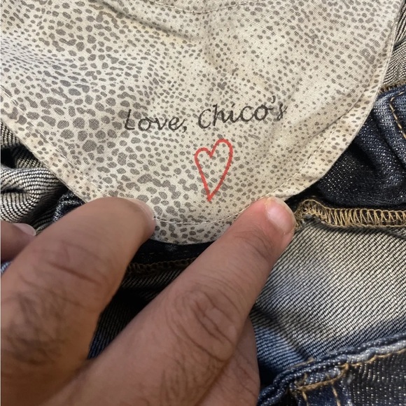 Chicos Platinum Jeans Womens Size 1 Reg Slim Tapered Mid Rise Denim Dark Blue - Picture 7 of 10